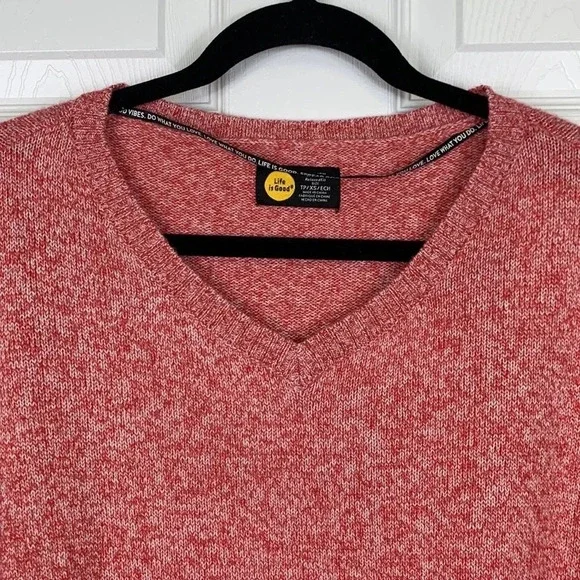 NWT Life is Good red white trapeze sweater sz xs - Picture 3 of 10